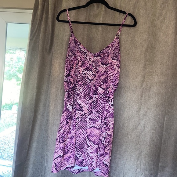 Pink Snakeskin Print Hoodie Dress
